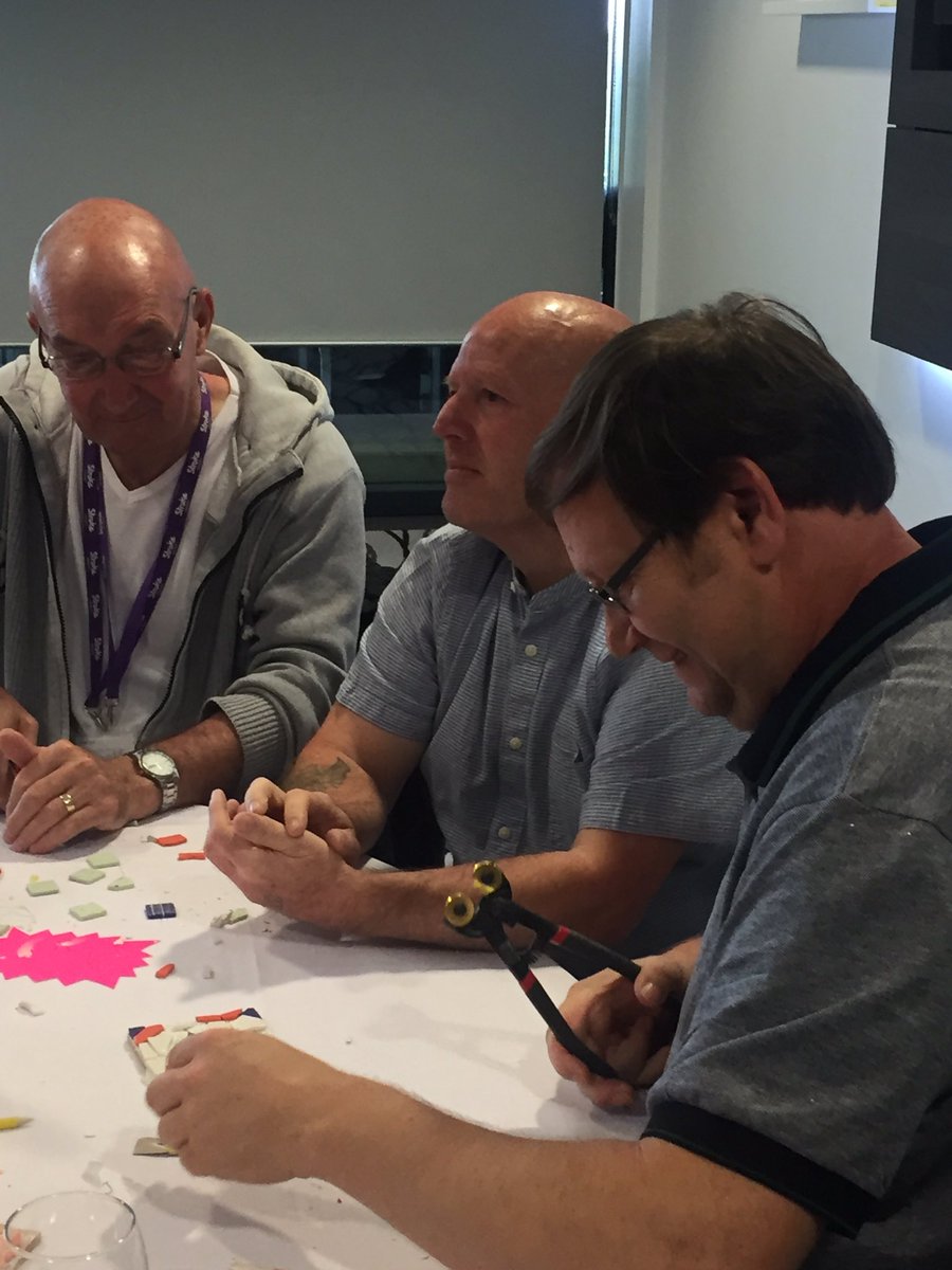 JMH71's tweet image. Some of our wonderful #volunteers enjoying a mosaic workshop @StrokeAssocNW #VolunteersWeek2017 celebration event.