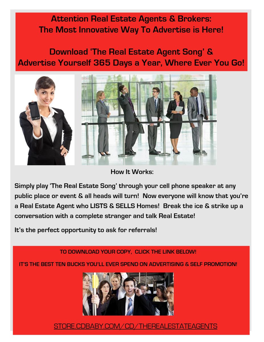 RealEstateSong's tweet photo. #realestate Agents advertise for LISTINGS 365 days a year for only Ten Bucks! Let everyone know you LIST homes! https://t.co/swcGS2ZPM5 https://t.co/7Aav0Nj05l