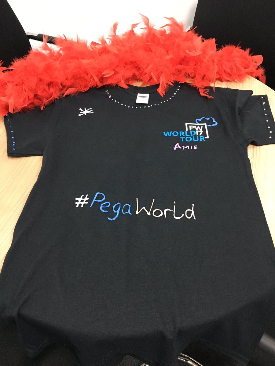 AmiePega's tweet photo. Getting ready for the Pega World Party in Reading with a bit of customisation to my T-Shirt #PegaWorld #LifeAtPega @Pega_Beth https://t.co/NPy4zw8Rqj