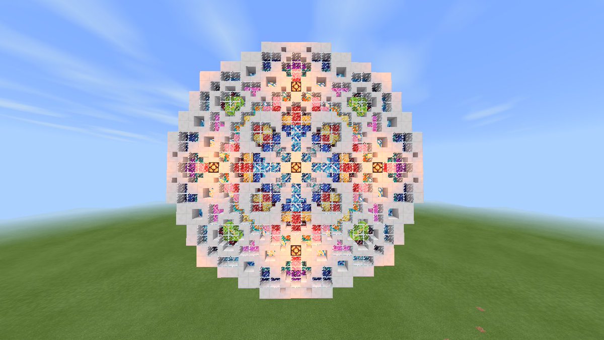 ট ইট র Sryooootaりょた 新しく追加されたテラコッタブロックを使ってバラ窓を建築してみました 羊毛などを使って色を出すより複雑な色合いを出せるので良いのではないでしょうか Minecraft建築コミュ Minecraftpe