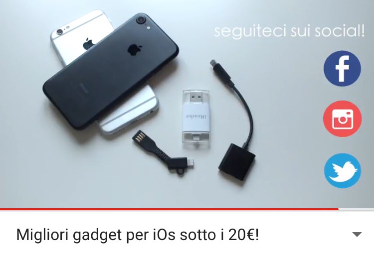 EverytechC's tweet image. Siamo online con un nuovo video: tre migliori gadget per iOs, sotto i 20€!

#technology #tech #everytech #ios #iOS10 #iphone #apple