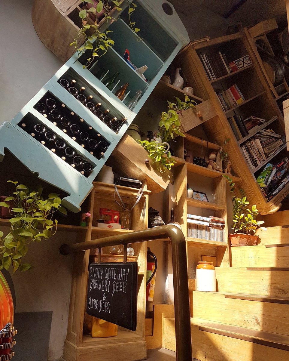 designerDs90's tweet photo. Love this wall @JamjarDiner  thats decorated in a way to encapture falling of furniture!  #furniture #design #interiors #decor #designerds https://t.co/conjrmk3Ph