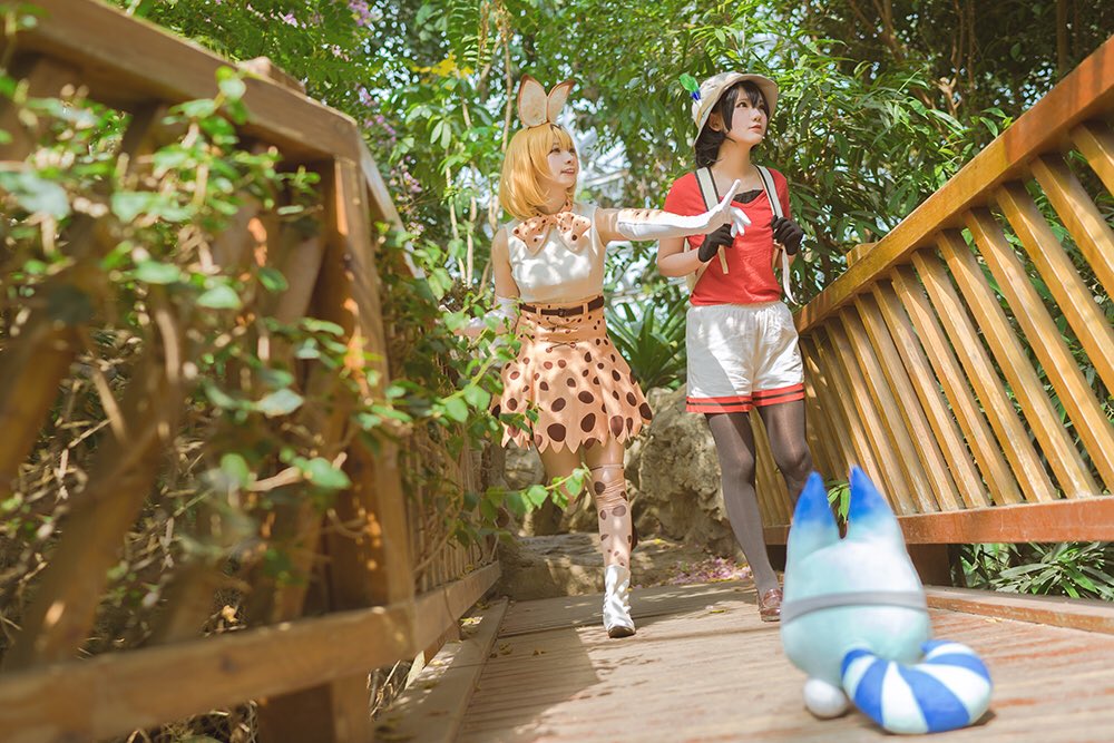 画像,#けものフレンズ  #コスプレ Welcome to ようこそジャパリパーク~サーバル:贤儿sherry カバン:凍凍 @HakuS0626 (2/3) htt…