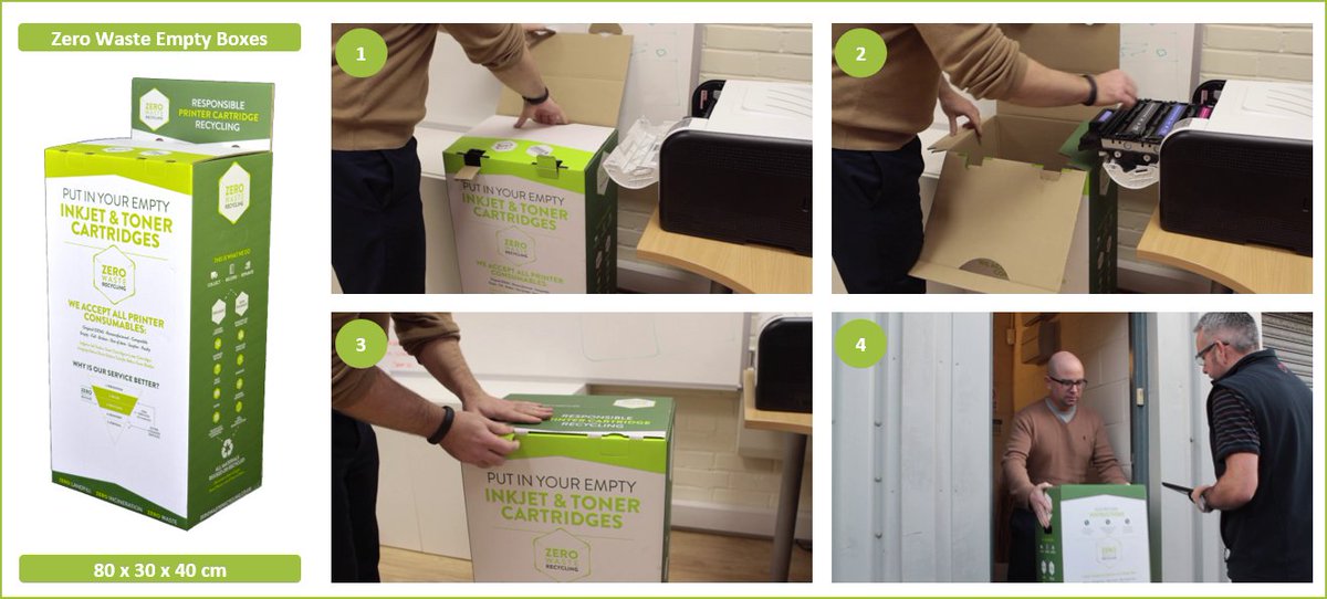 ZeroWasteRecycl's tweet photo. Order &amp; use our empty boxes as easy collection points for ALL your #printer #cartridges. #recycling #zerowaste #UK https://t.co/7CVuniEgJY https://t.co/zZJoBNofHM