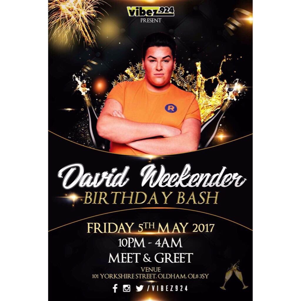 Lucky7Talent's tweet photo. For all PA &amp; TV Enquiries for @DavidWeekender please email Info@Lucky7PR.com #TVPersonality #DavidWeekender #PAs ⭐️ https://t.co/ySR9tH8Fzj