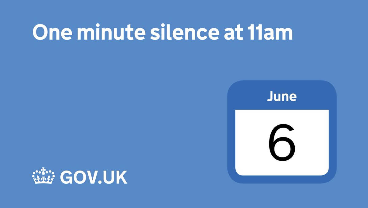 One minute silence at 11am on 6 June