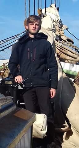 CaptainTyrrell's tweet image. Cdt Liam Cassells from Formby Maritime Cadet Unit in Dublin after crossing the Irish Sea where he will take part in a river festival.