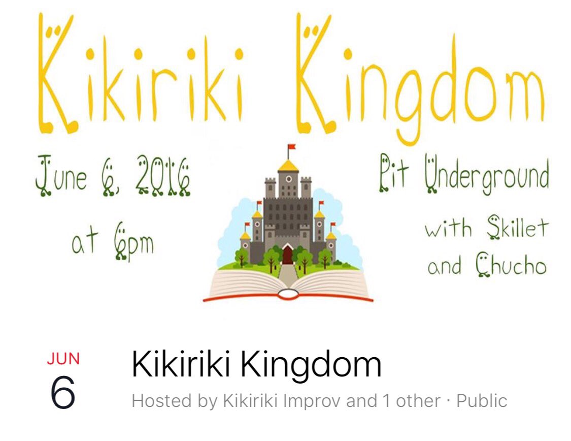 Come see Skillet perform 6 pm tomorrow at the PIT Underground with our host team Kikiriki! #skilletimprov