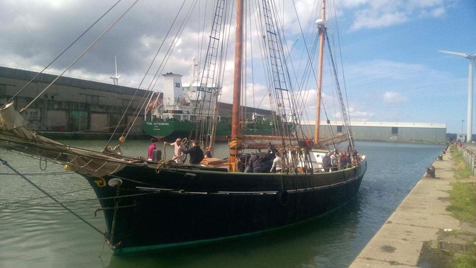 CaptainTyrrell's tweet image. Cdt Liam Cassells from Formby Maritime Cadet Unit in Dublin after crossing the Irish Sea where he will take part in a river festival.