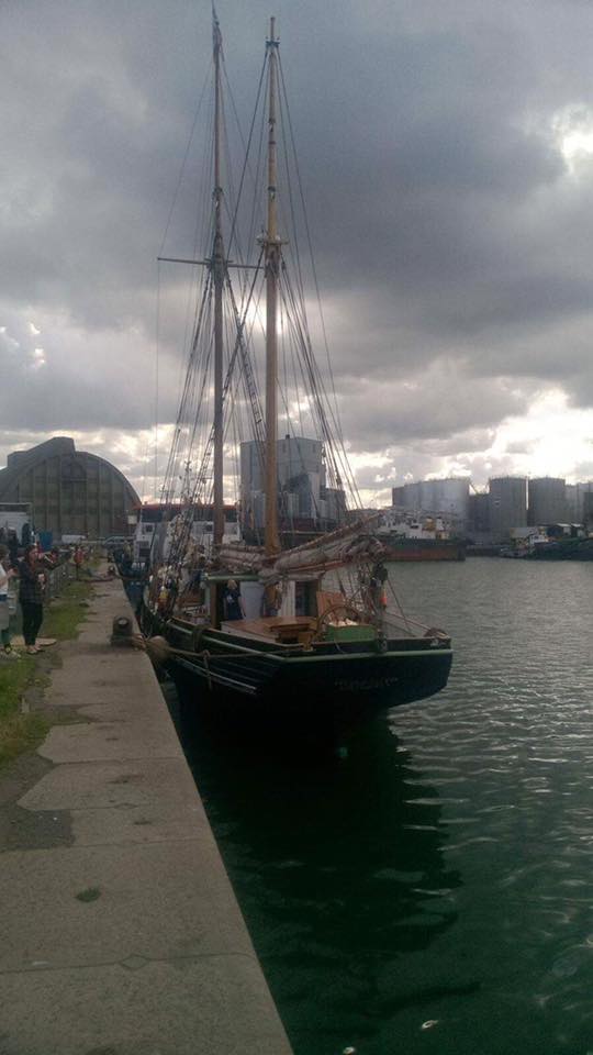 CaptainTyrrell's tweet image. Cdt Liam Cassells from Formby Maritime Cadet Unit in Dublin after crossing the Irish Sea where he will take part in a river festival.