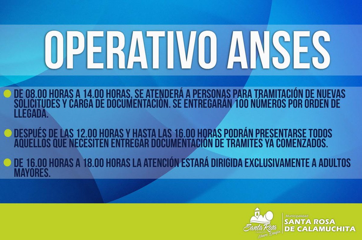 SantaRosaMuni's tweet photo. Mañana 6 de Junio en el Centro Popular de Artes y Oficios de (Av. José María Gómez Nº 662)"Operativo de ANSES", en nuestra localidad. #Anses https://t.co/3KLxEyIKIB