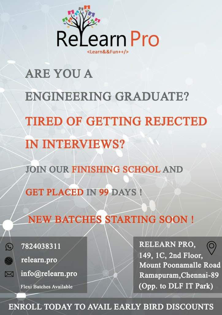RelearnPRO's tweet image. Creating industry ready professionals....Enroll soon!