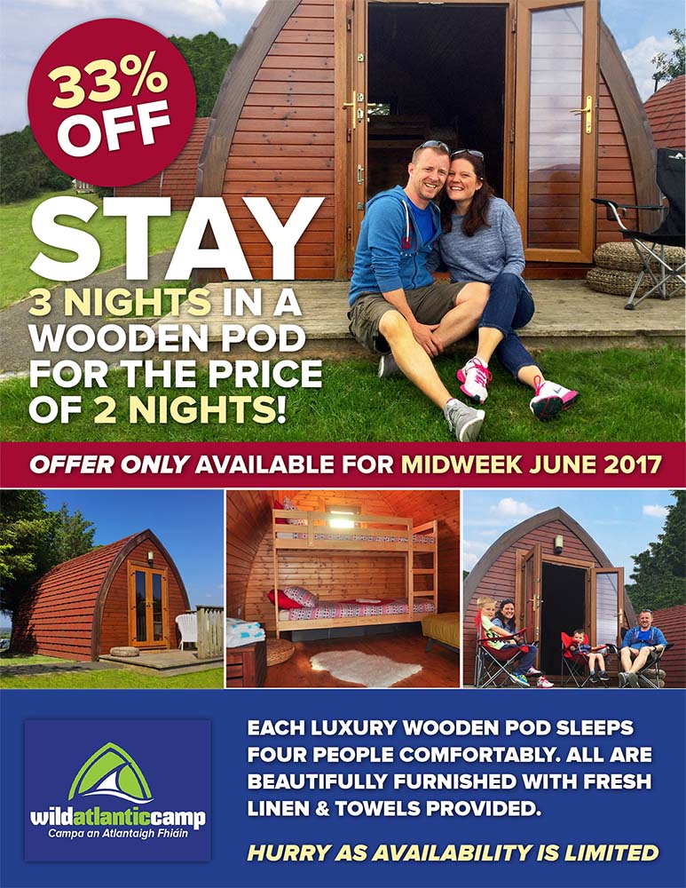 WildAtlanticN56's tweet photo. Check out our June Midweek Offer @WildAtlanticN56 - 33% OFF a 3 Night Glamping Stay in a Luxury Wooden Pod #Glamping #Donegal https://t.co/GsyYALxCKk