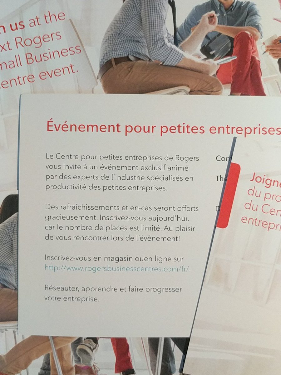 RogersAffaires's tweet photo. Ne manquez pas les conseils de #productivité de @prbertrand demain à Sherbrooke! Bouchées incluses #ConferenceRogers https://t.co/56FydaqDQh https://t.co/k4E1ZwXzj3