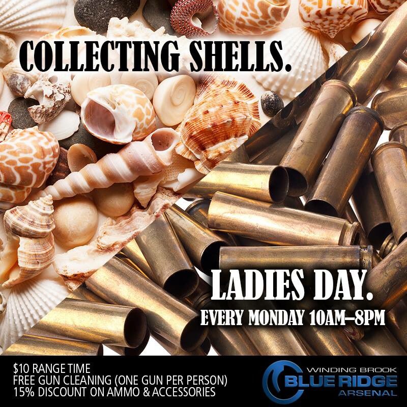 brawindingbrook's tweet photo. #Shells are indoors too! Ladies Day discounts-$10 range time &amp; 15% off ammo &amp; access #shootlikeagirl #bulletshells #rangetime #pewpew #guns https://t.co/sDC5zTF2j1