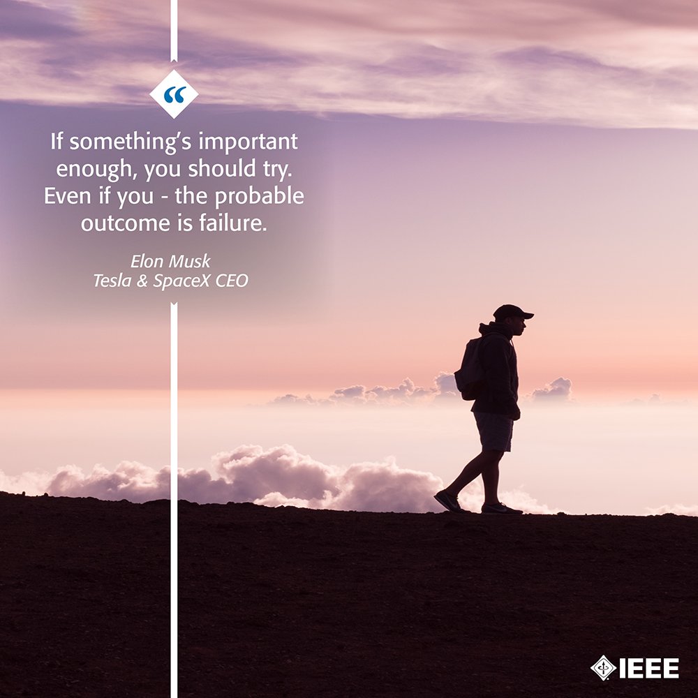 IEEEorg's tweet photo. Never give up.
#Quote #qotd #Motivation #MondayMotivation #Tech #Technology #Engineer #Engineerinng https://t.co/ZZ9ofWc20m