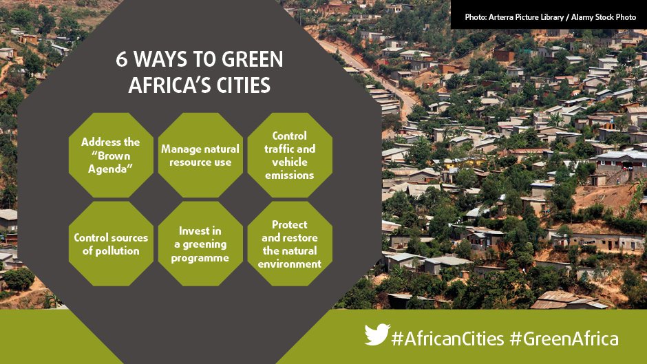 WorldBankAfrica's tweet photo. 6 ways to a #GreenAfrica: building inclusive, sustainable, and resilient cities. View the facts: https://t.co/z3LVZRUf7g #AfricanCities https://t.co/WFjZqtGCQD