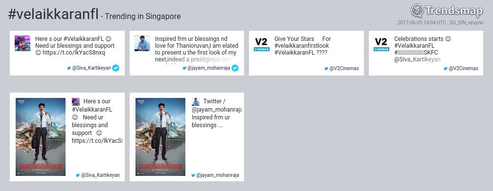 #velaikkaranfl is now trending in #Singapore

trendsmap.com/r/SG_SIN_veuyrw