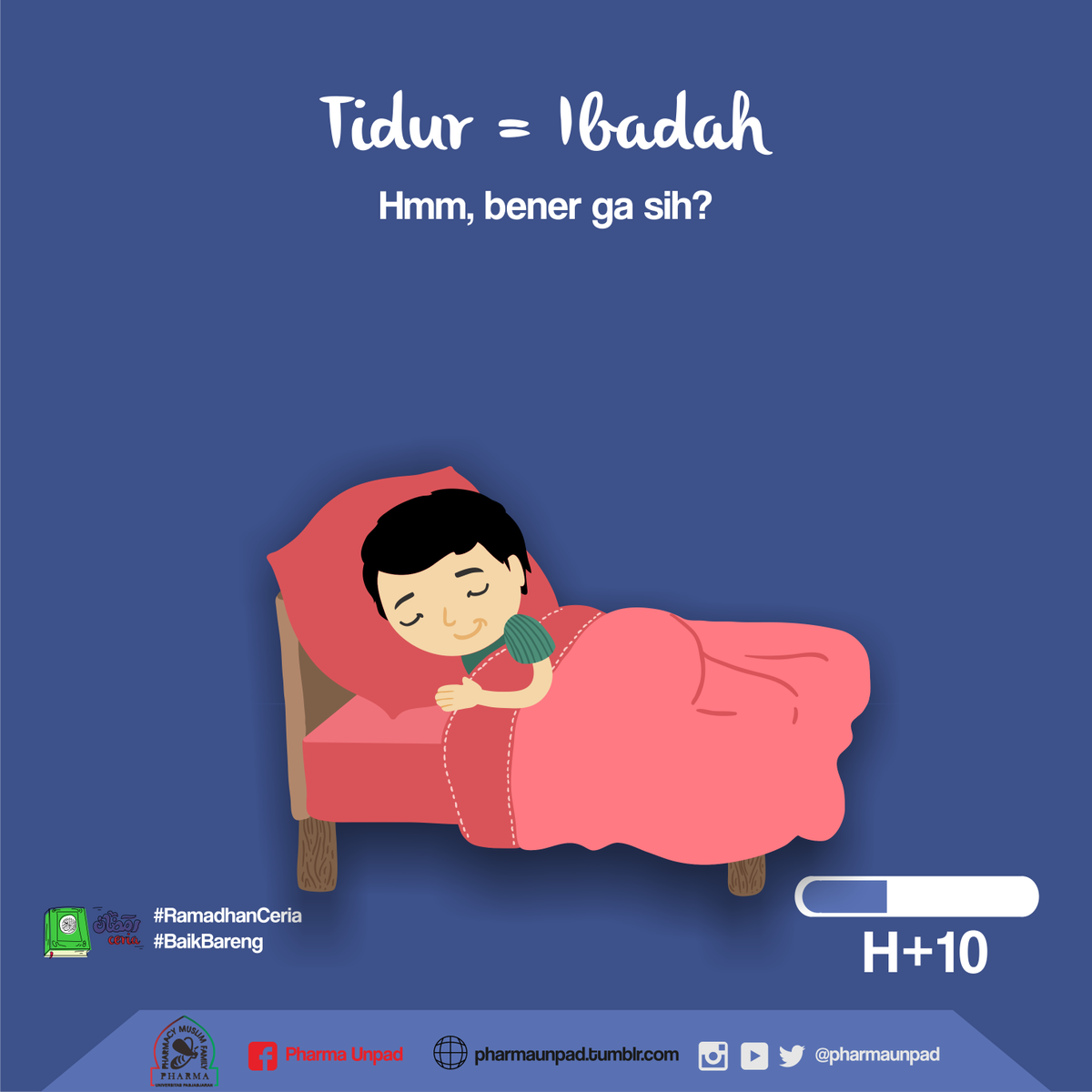 Mau ibadah dulu ah~
Bantal, selimut sedia perang!

Tidur=ibadah
Bener? 😱

Selanjutnya goo.gl/uoKYAR

#RamadhanCeria
#BaikBareng