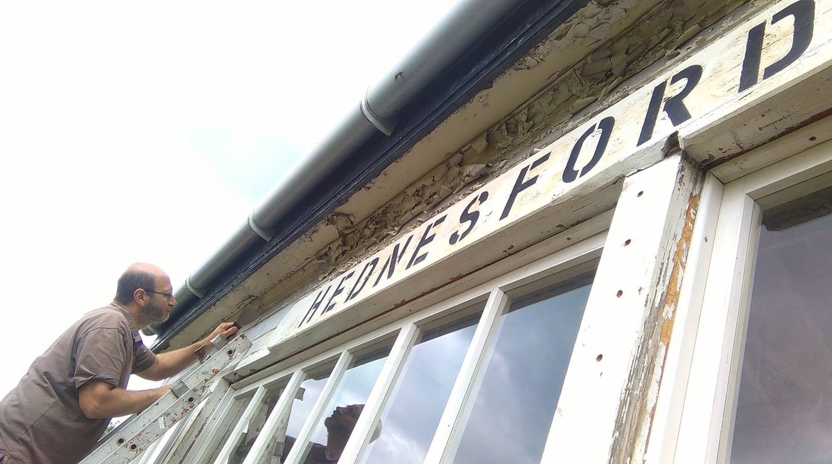 Volunteers working on the signal Box restoration.
#HednesfordPark #Hednesford #Cannock #LotteryHeritageFund #Community #Volunteers #TFOHP