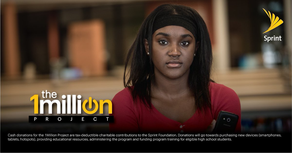 SprintWareham's tweet photo. Connect students to a better future through the 1 Million Project!  Visit our store for details. https://t.co/q2U73oW3TS