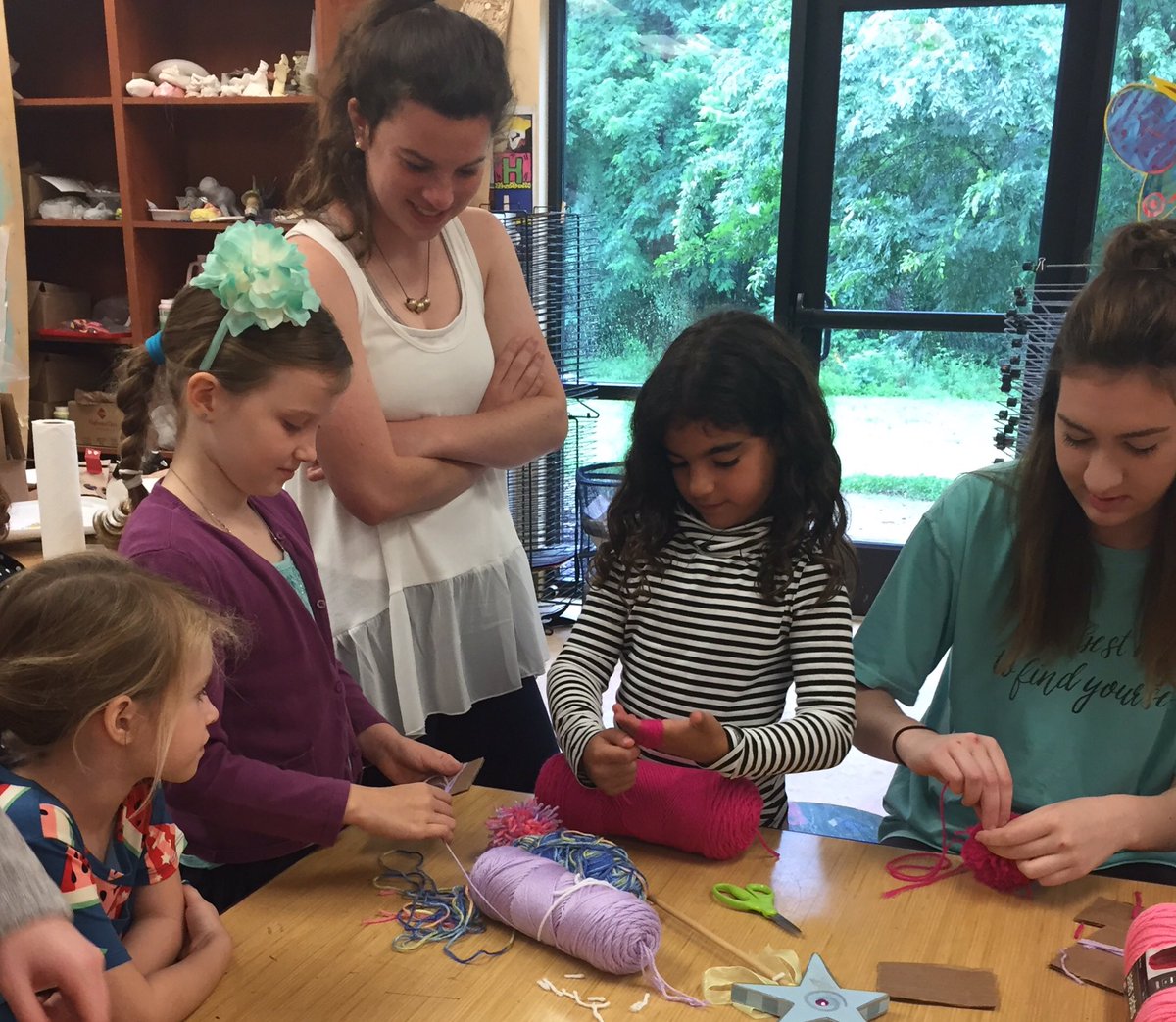 esklibrary's tweet photo. ESK Theatre Camp crafts and fun with alumni counselors #Saintscreate https://t.co/cHks8EHefF