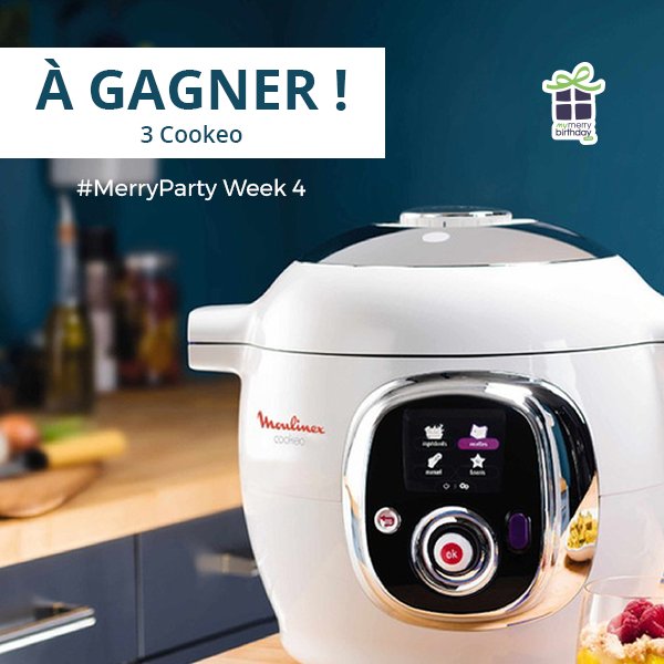 mymerrys's tweet photo. #MerryParty Week 4🎉
3 #cookeo à gagner🥘
➡️https://t.co/1NFYIFQmEo
💚+ RT pour doubler tes chances!
#JeuConcours #Concours #cuisine #moulinex https://t.co/9om0aklsZI