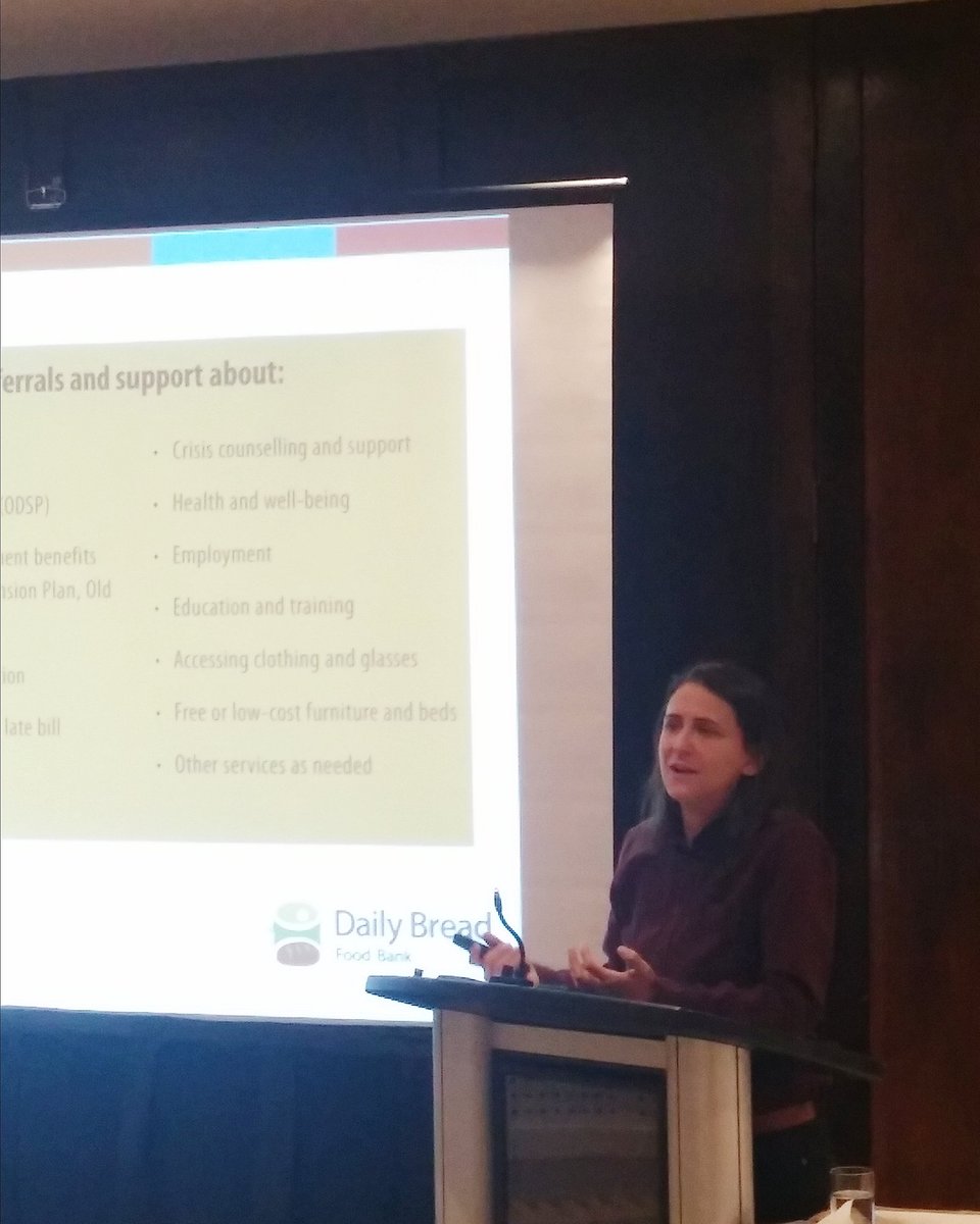 FeedOntario's tweet photo. Brianna of @DailyBreadTO sharing ideas for informal client counselling and referrals at #OAFB2017 https://t.co/pD3UP2TOSh