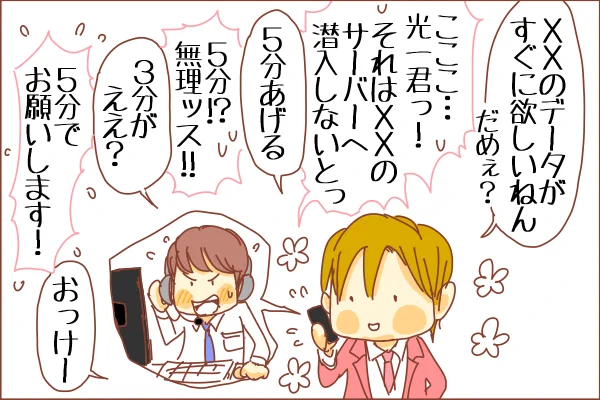 #ジャニーズに愛称つけて太陽にほえてみる 
シューイチで中丸君が、キンキのことを「優しい」と言ってくれてて嬉しかった。
そんなわけで中丸君をかいてみました(*゜▽゜)ノ
中丸君は本庁のサイバー系の部署なのに、所轄の光ちゃんにいいようにこき使われる…というのはどうでしょうか?(笑) 