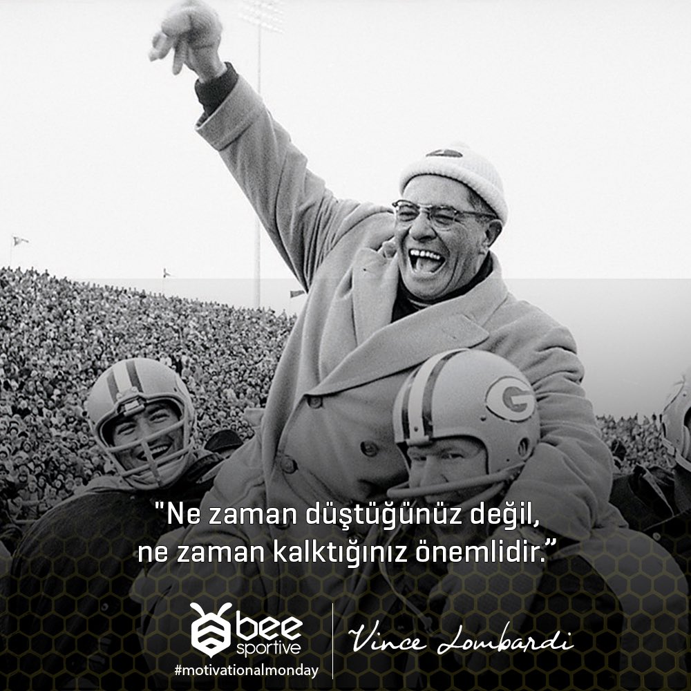 "Ne zaman düştüğünüz değil, ne zaman kalktığınız önemlidir." -Vince Lombardi 💪🏻 #motivationalmonday #letsbeesportive