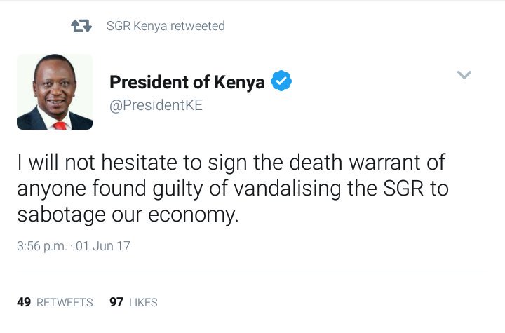 eshimumukae's tweet photo. #WhyUhuruWillWin 

Vandalism is a greater economic sabotage than CORRUPTION. https://t.co/7OntZuuZLG