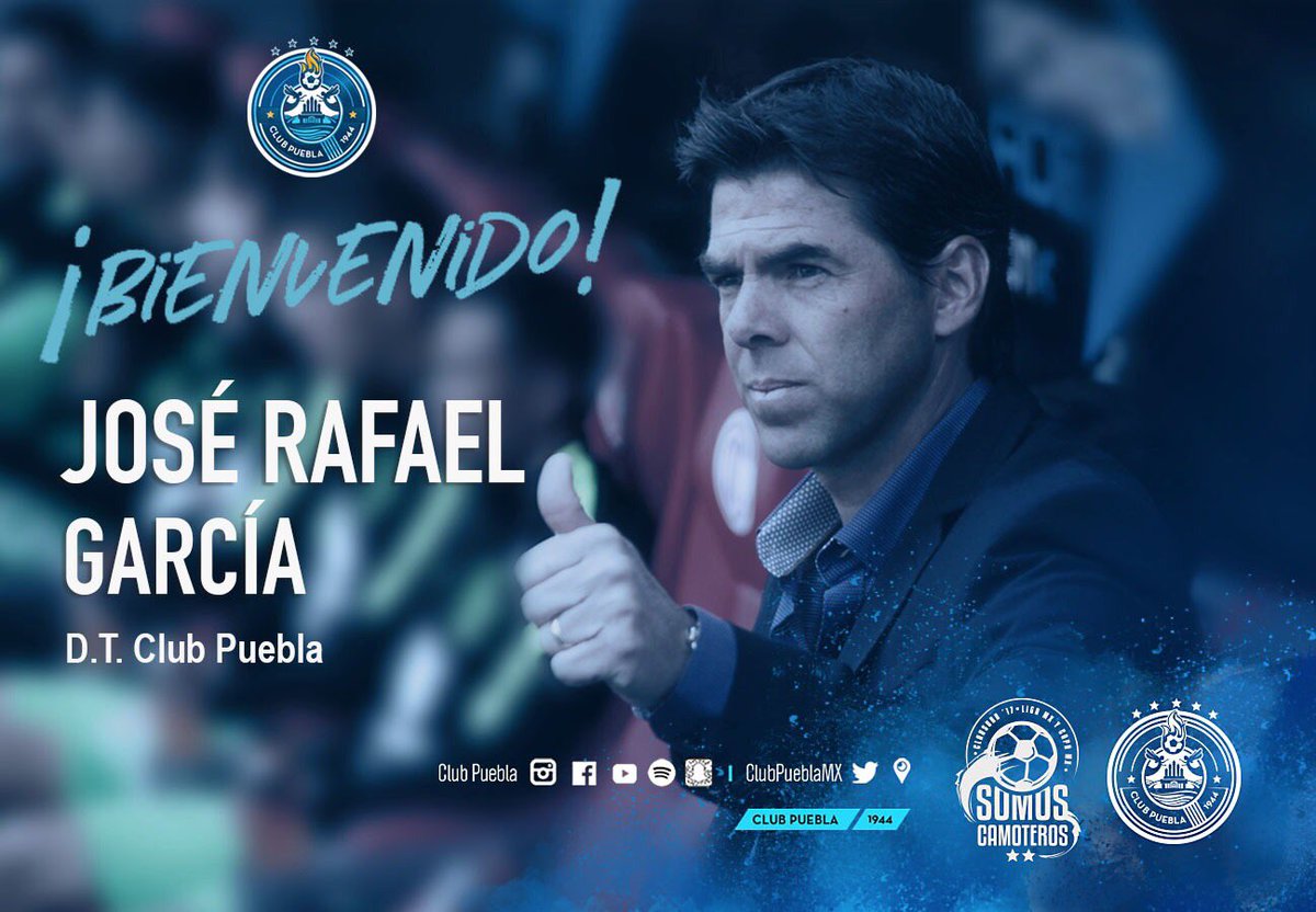 ClubPueblaMX's tweet photo. El Club Puebla da la bienvenida a Rafael García, como nuestro nuevo Director Técnico.

¡ÉXITO "Chiquis"; a defender esta Franja con orgullo! https://t.co/L19CdXWyHR