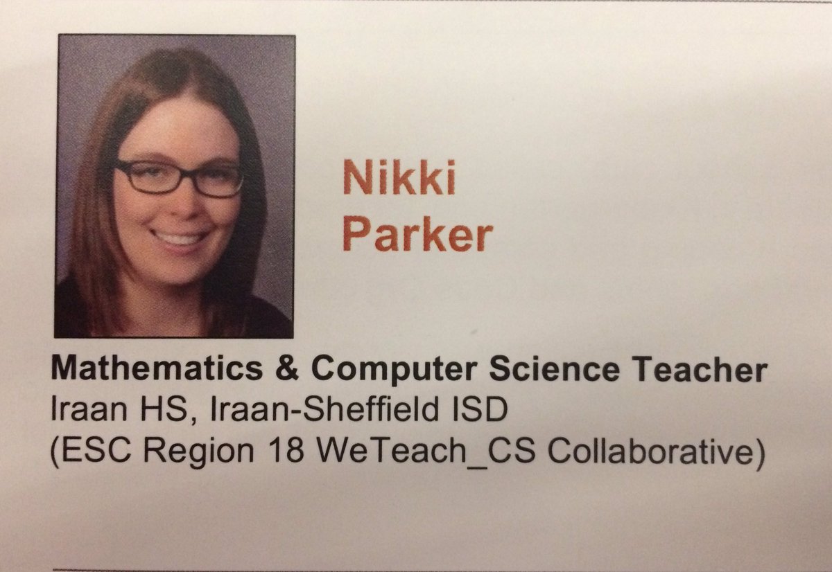 DrMRinehart's tweet photo. So proud of @MrsNikkiParker from #ISISD in @Region18ESC being honoured as a @weteachcs CS Change Maker in TX at #wtcs2017!! Amazing!! https://t.co/SjS383BNBD