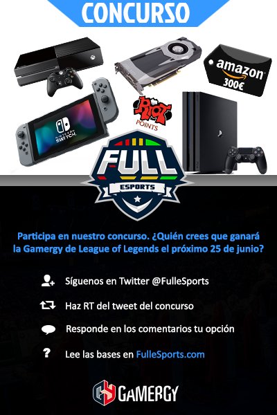 ¿Sabes quién ganará la final de #SuperligaOrangeLoL en <a href="/Gamergy/">GAMERGY</a>? ¡Pues participa en nuestro concurso! #FulleSports

🔹fullesports.com/concurso-quien…