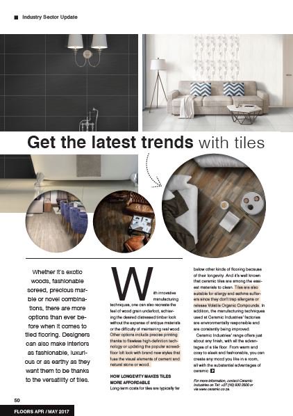 Get the latest trends with tiles.