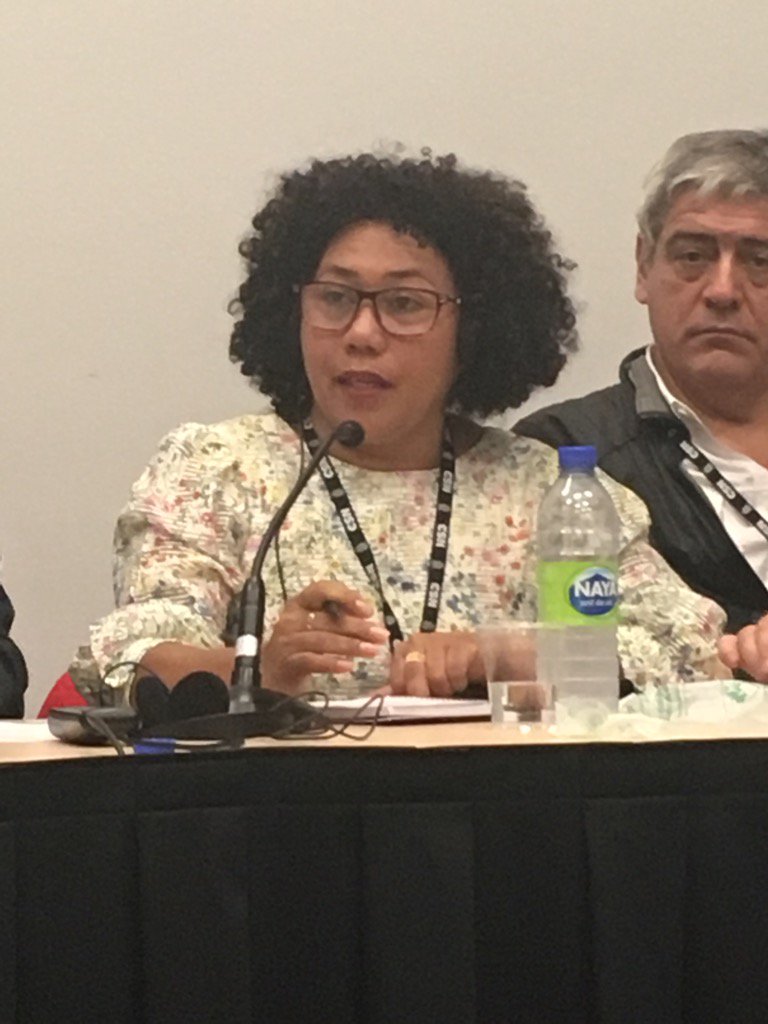 laCSN's tweet photo. En 2014 le Brésil a connu un quasi-coup d'État moderne de la droite pop, très misogyne, C. Ferreira, CUT #congrescsn https://t.co/ldcvZQbBRs