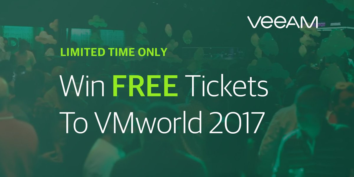 #Veeam is giving away 10 full #VMworld 2017 tickets to 10 lucky winners! Get your #FREE ticket before August 4th! vee.am/d8TpGw