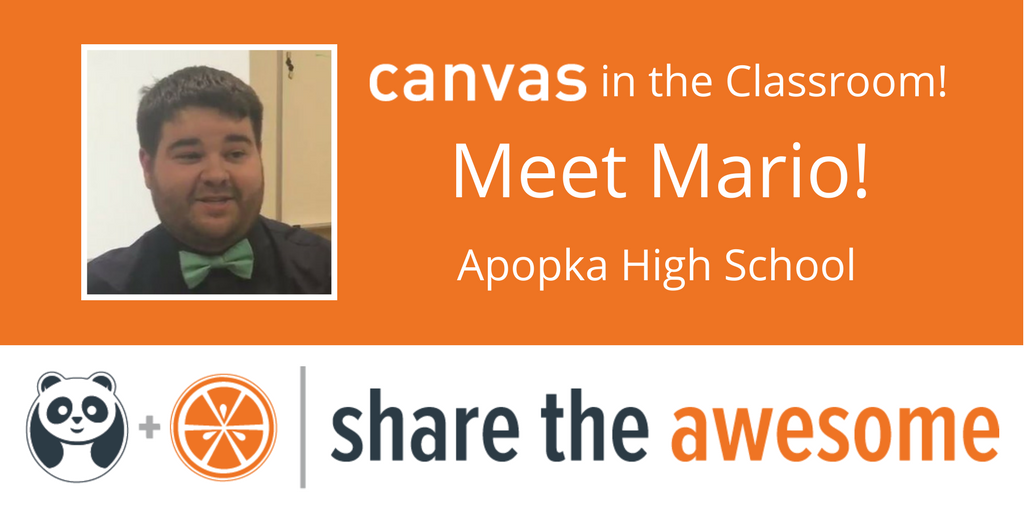 CPLocps's tweet photo. School’s out for summer but Mario from @ApopkaHS  is here to #ShareTheAwesome of #OCPSCanvas all year long! https://t.co/5M8n5f0Zr9 https://t.co/BCZ8zl0u9p
