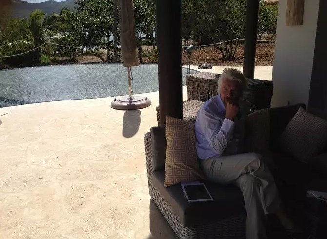 richardbranson's tweet photo. Where are you working from today? Send us a picture: https://t.co/CVC6ykdsOn https://t.co/B5gtmVnGzf