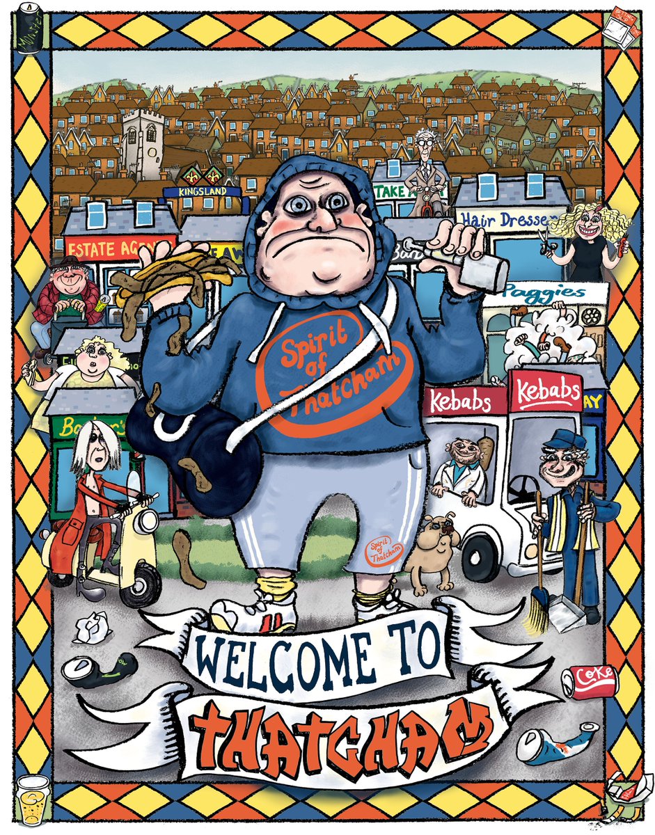 A fictional poster for #thatcham where I live... I've been really mean here and there are lots of nice people and places too!