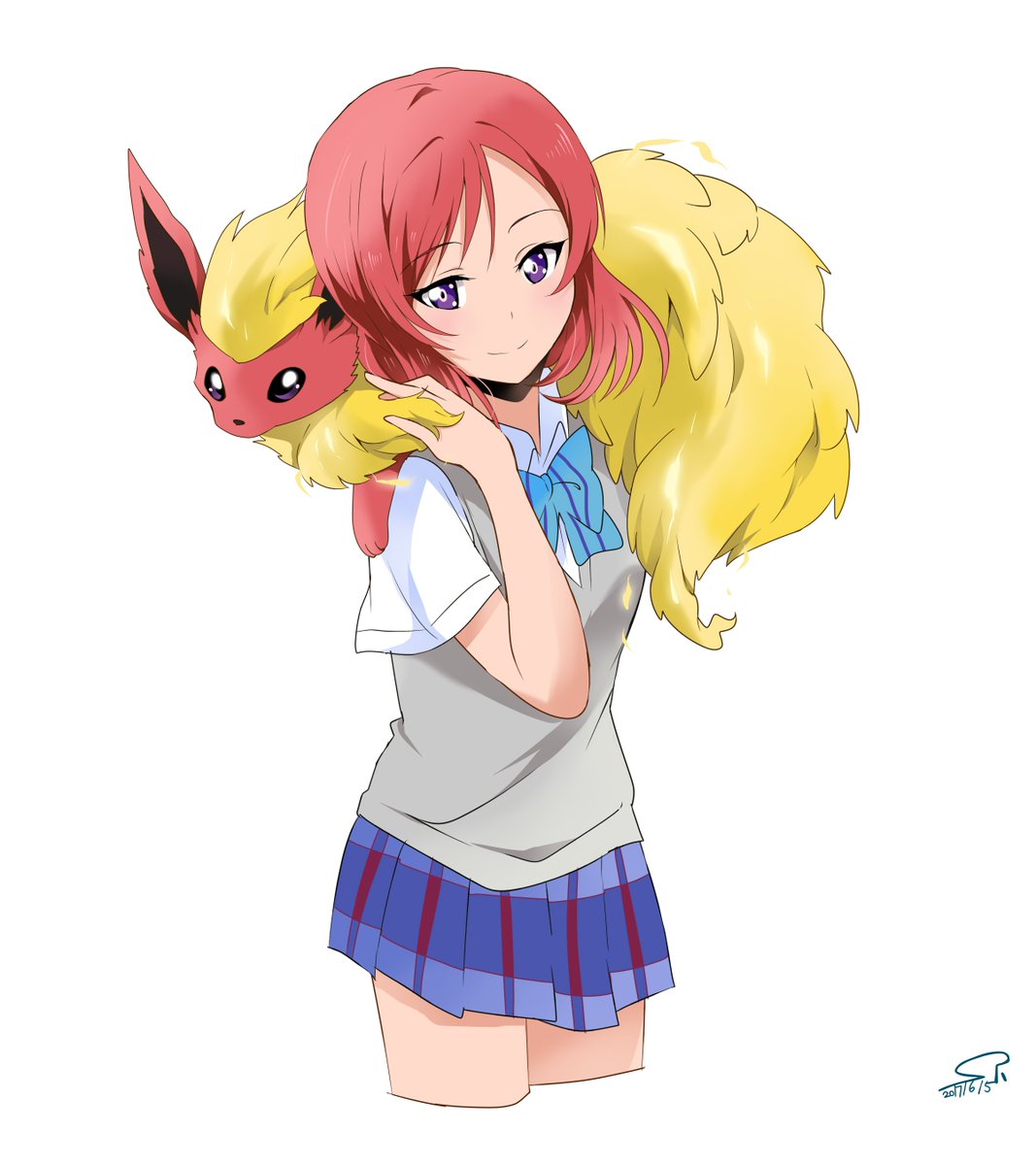 西木野真姫 「【まきブースター X にこブラッキー】 」|酸リンゴのイラスト