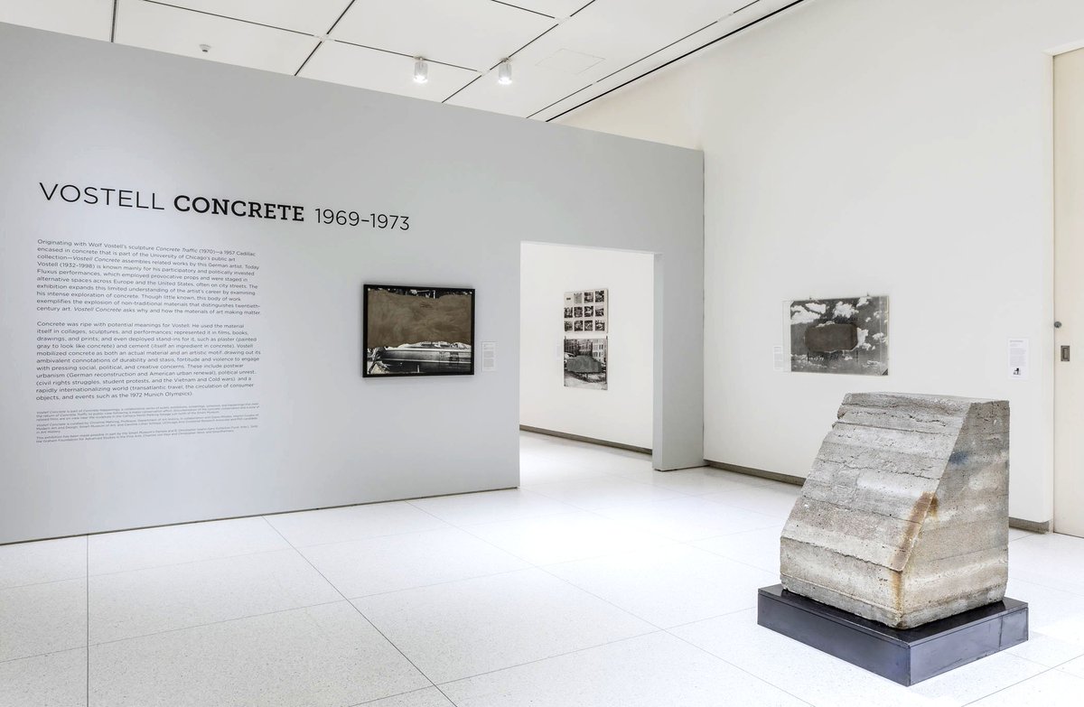Concretehaps's tweet image. It's the last week to see @SmartUChicago's exhibition #VostellConcrete! Catch it before it closes, this Sunday! #art #Fluxus #WolfVostell