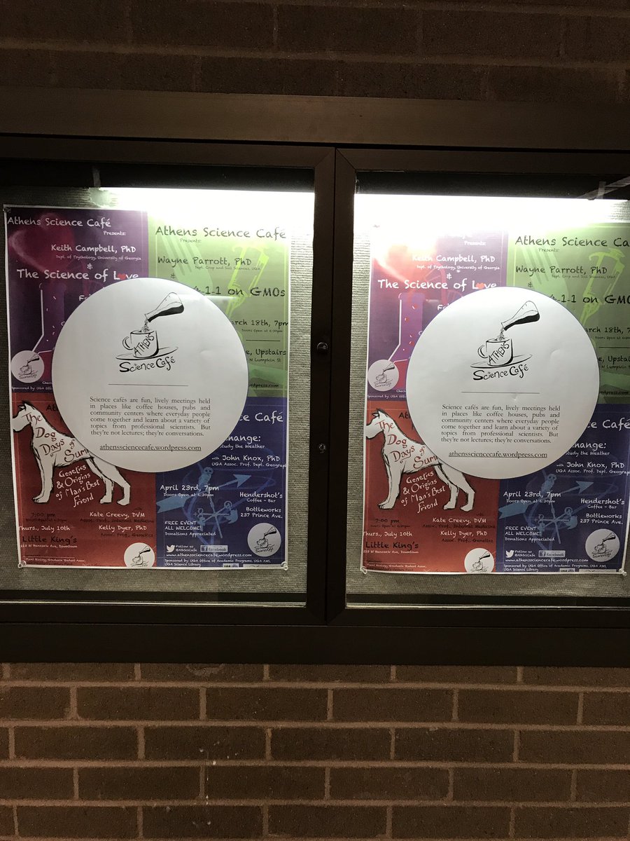 RishiMasalia's tweet photo. Glad to see this still up at the #UGAScienceLibrary after 3 years! @ugalibs #SciComm #SciArt. @AthSciCafe still going strong! https://t.co/et1nDjkBYa
