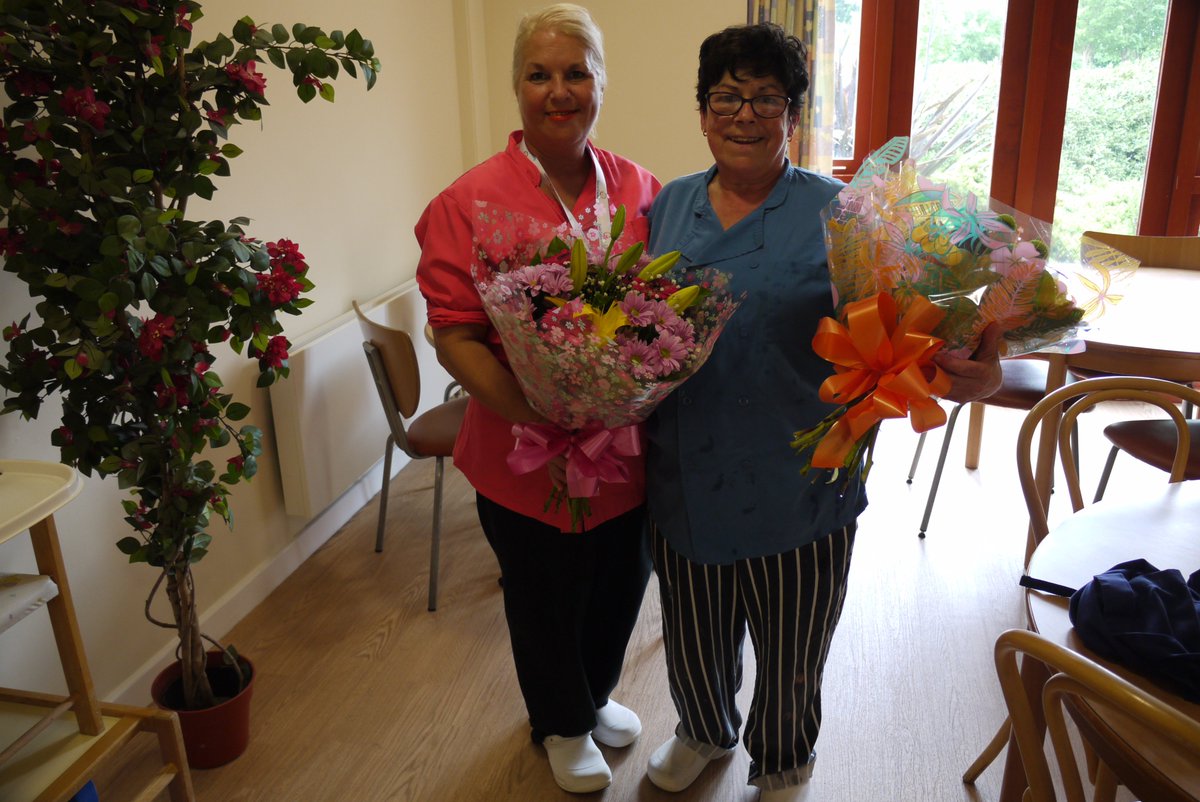 saintcathsuk's tweet image. A grateful relative presented  Trish and Di from our catering team with some beautiful flowers this morning to recognise their hard work.