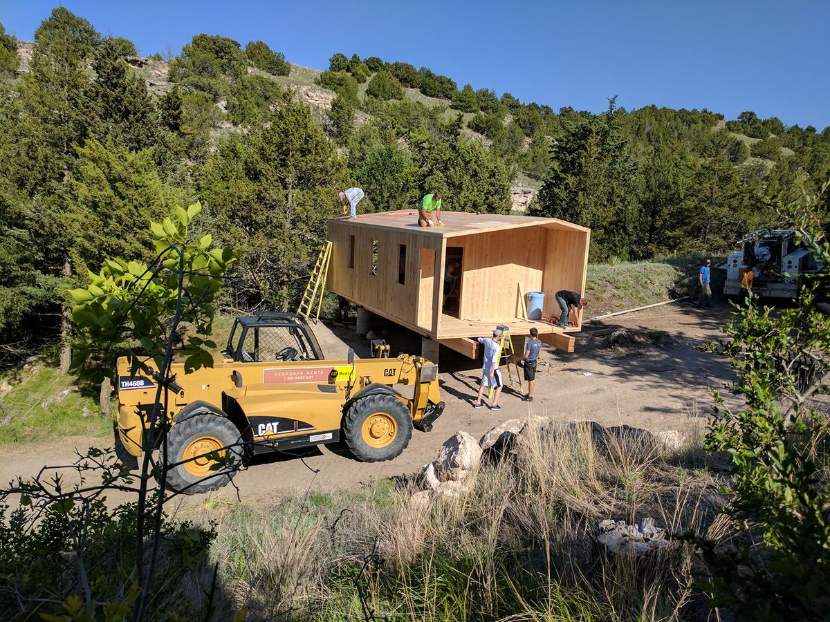 jeffreylday's tweet photo. Great progress by Jason Griffiths' @UNLarchitecture design\build studio - first CLT building in Nebraska going up at Cedar Point. https://t.co/Brz1secBcS