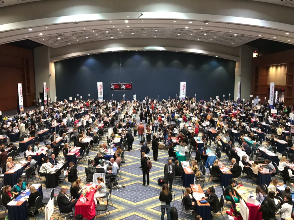 sbuckley_wyo's tweet photo. It's on! The buzz is building at the Media Marketplace, and #IPW17 is officially underway. #VisitABQ https://t.co/ftojxsZRjQ