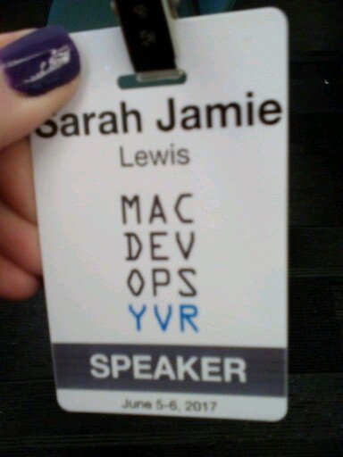 SarahJamieLewis's tweet image. Hi #MacdevOpsYVR I am looking forward to talking to you all about privacy tomorrow :)