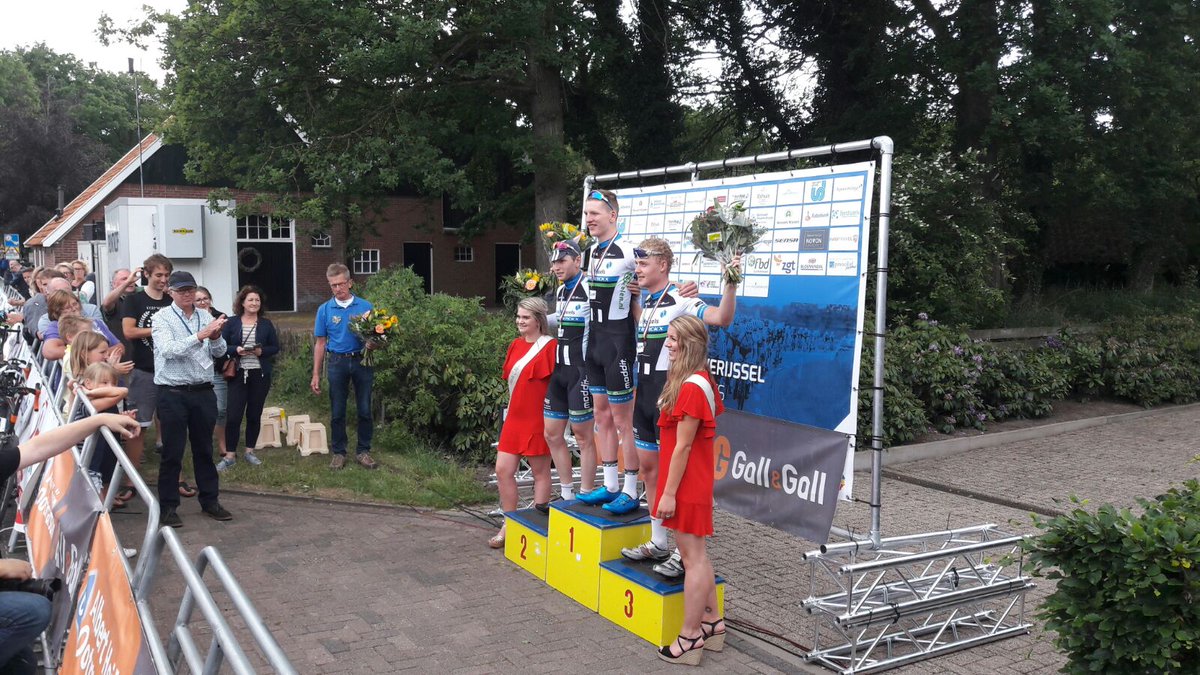 RvOverijssel's tweet photo. De renners van @ctvolkerwessels bevolken het ganse podium bij de beloften. Een clean sweep #DK1017 https://t.co/GIhBIOGXiV