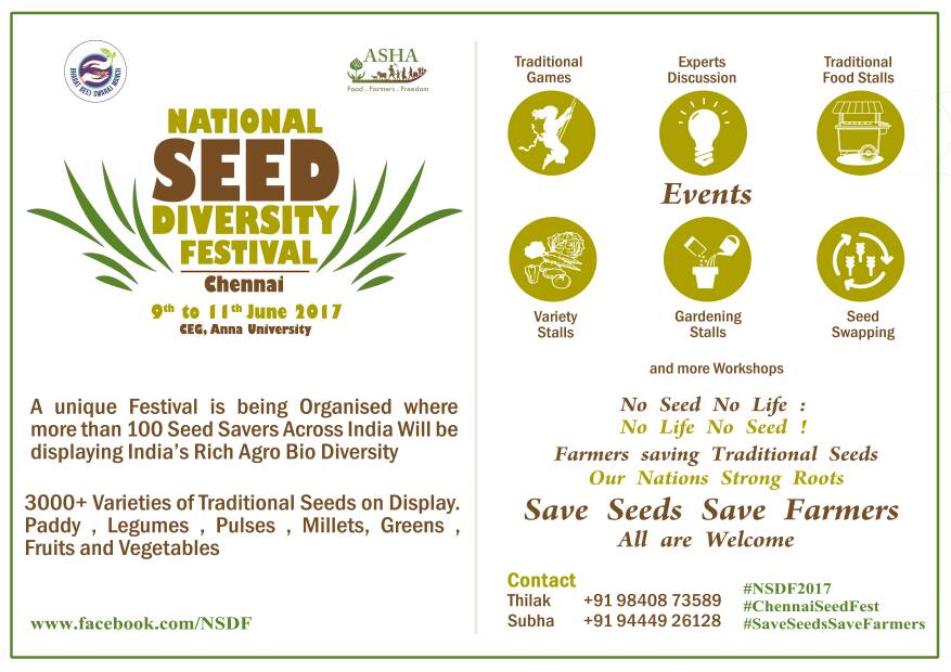 layakari1's tweet photo. Event details are available in the invitation

#NSDF2017 #SaveNativeSeeds
#ChennaiSeedFest #SaveSeedsSaveFarmers https://t.co/A4lPnuMZXI https://t.co/fiu9gFHg2g