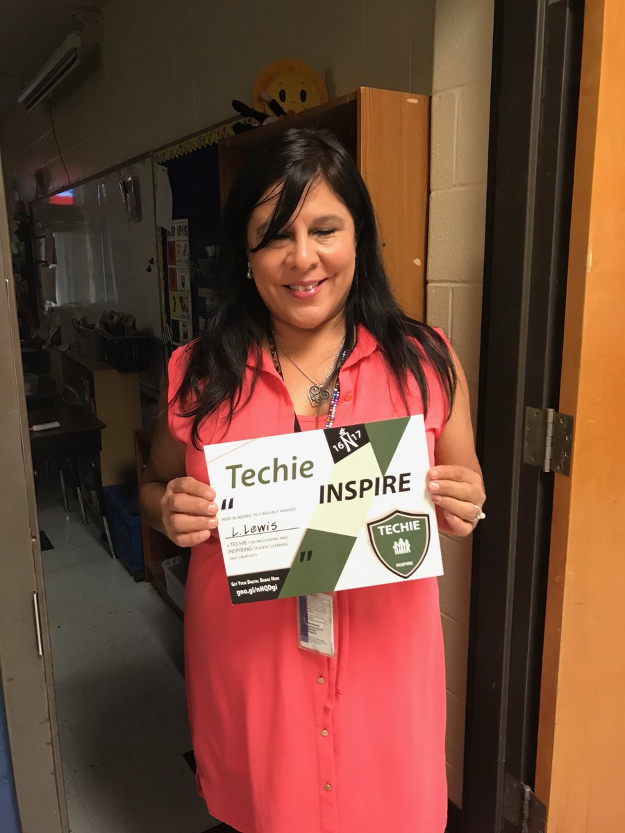 TechCoachFikac's tweet photo. And the #nisdtechie goes to @Laura2Lewis @NISDTimberwilde! Way to INSPIRE your students and others! #nisdcoach https://t.co/gFfn12qWk9